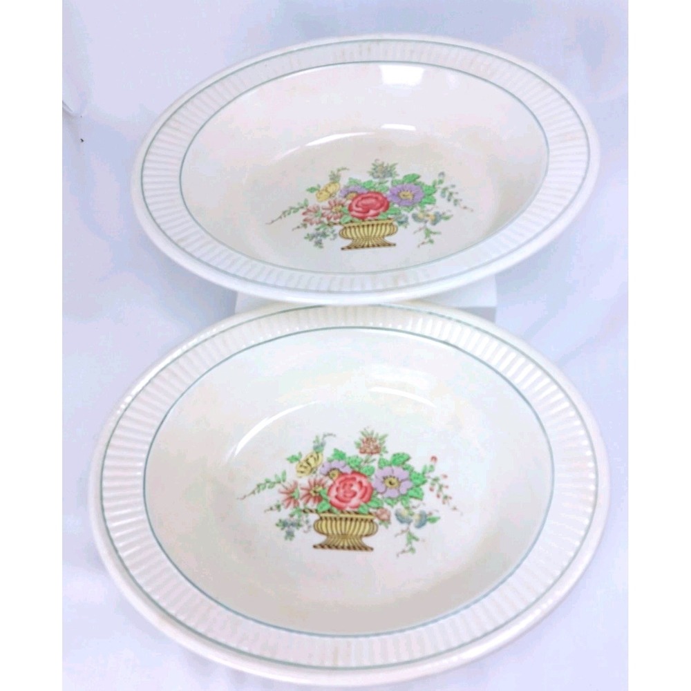 2- Vintage Belmar Wedgewood Open Veg Dish Floral Basket England AK6387 11" *READ